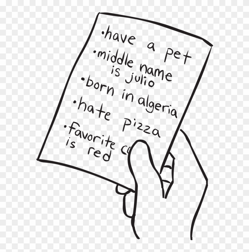 Five Clues - Handwriting Clipart