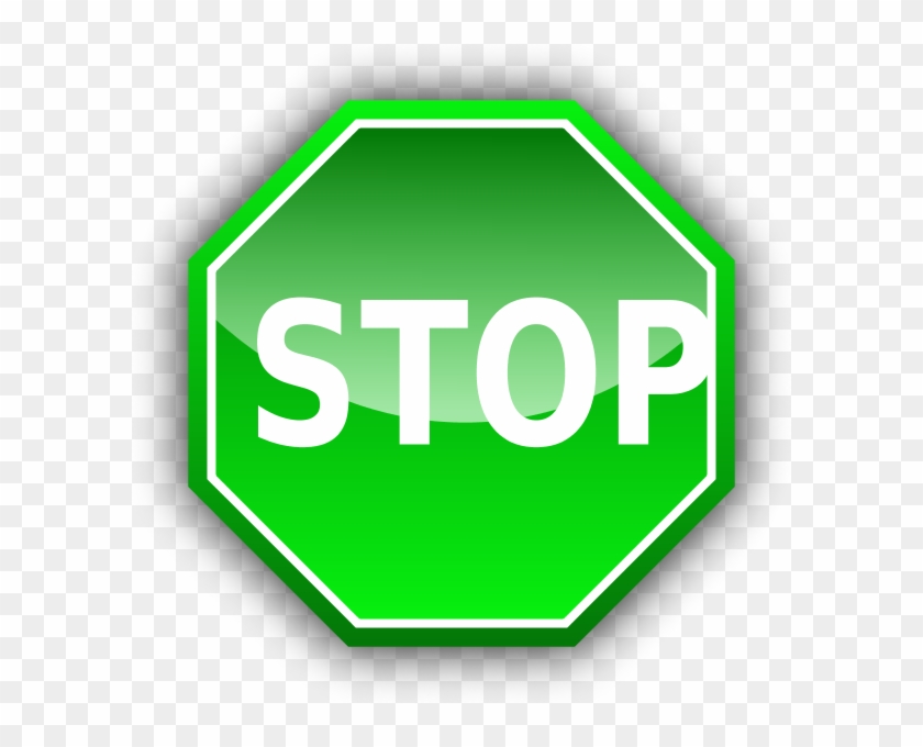 Red Stop Sign Vector Clip Art - Red And Green Stop Sign - Png Download #1357702