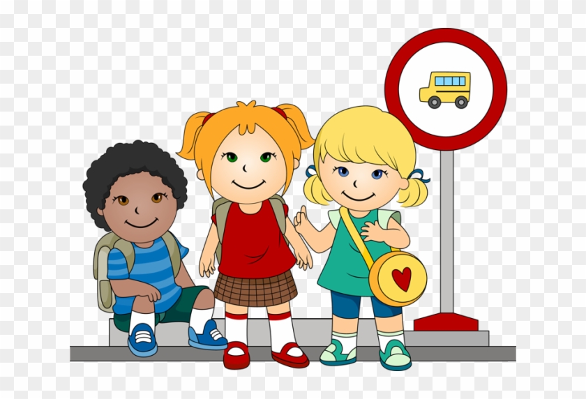 Sign Clipart Bus Stop - School Bus Stop Clip Art - Png Download #1358342