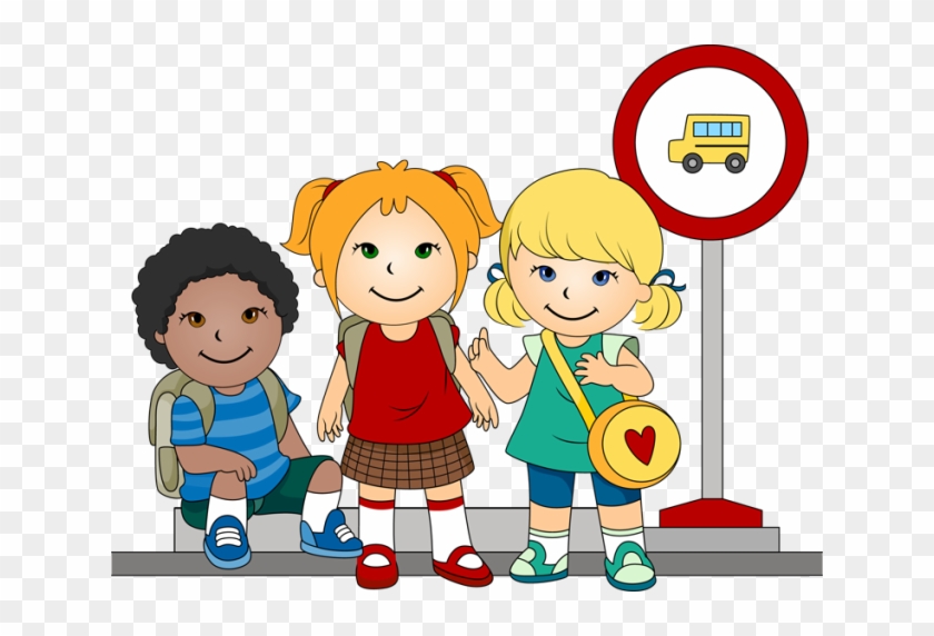 Sign Clipart Bus Stop - School Bus Stop Clip Art - Png Download