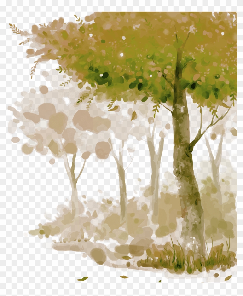 Watercolor Painting Adobe Illustrator Computer File - Floresta Aquarela Png Clipart #1358486