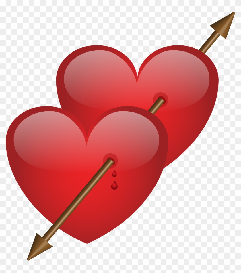 Two Hearts With Arrow Png Clip Art Image Transparent Png