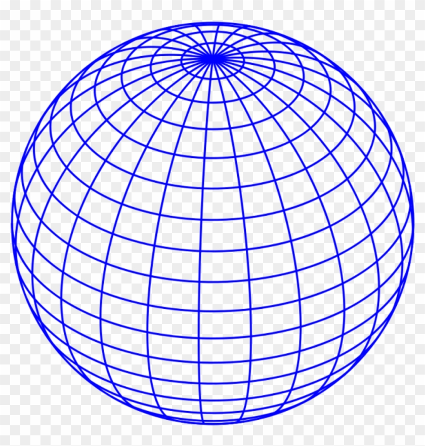 #blue #globe #sphere #vaporwave #seapunk #geometric - Globe Lines Png Clipart #1358805