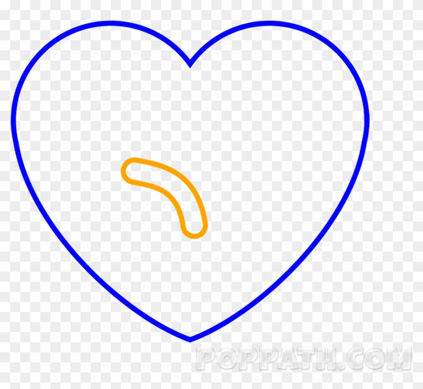 Now Draw A Slanting Line From One Corner Of The Heart - Heart Clipart