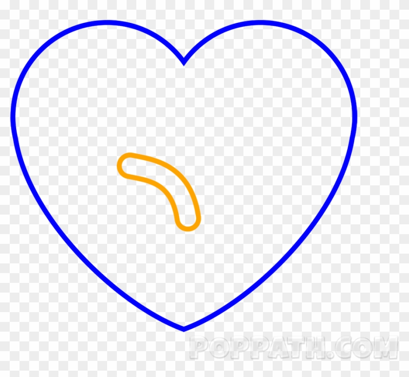 Now Draw A Slanting Line From One Corner Of The Heart - Heart Clipart #1359181