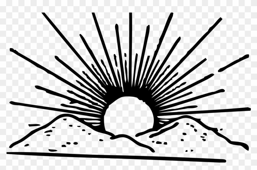 Indian Election Symbol Rising Sun - Rising Sun Clipart Black And White - Png Download