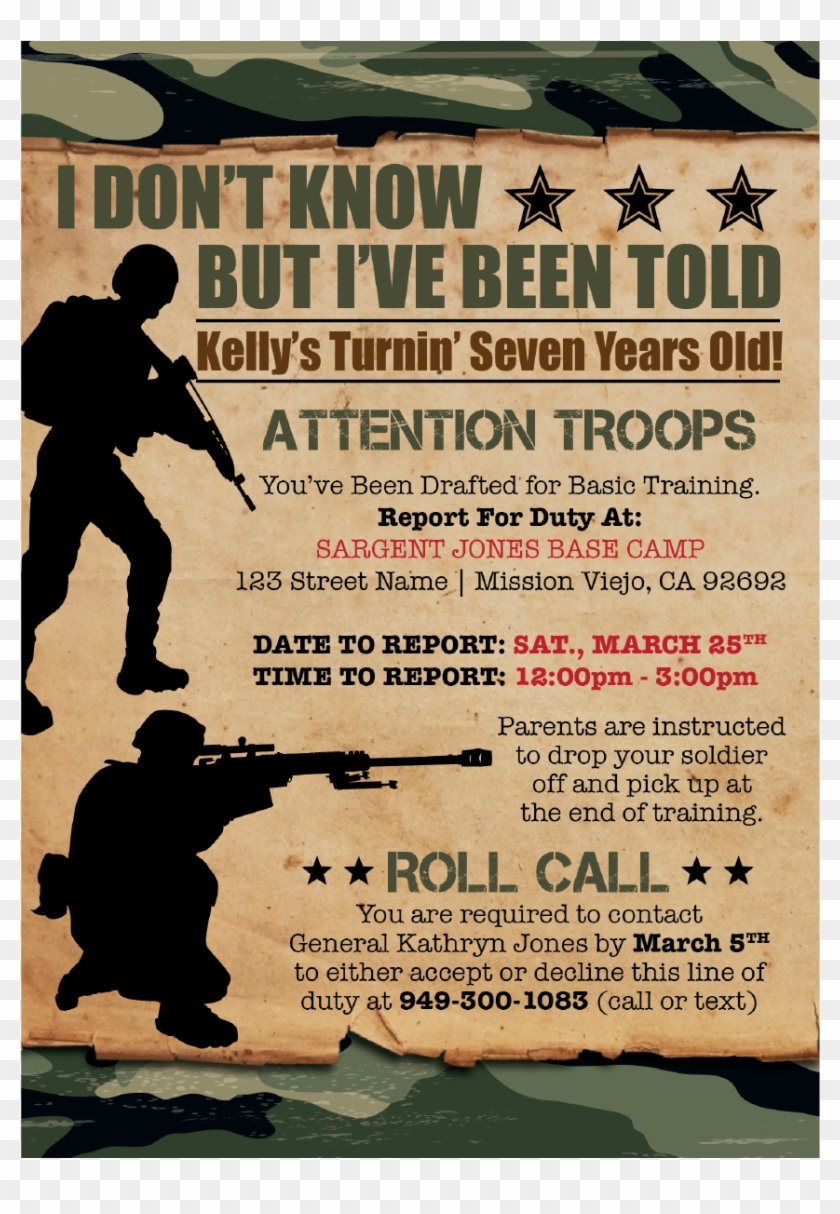 Army Birthday Invitations - Invitation In Airsoft Clipart #1359417