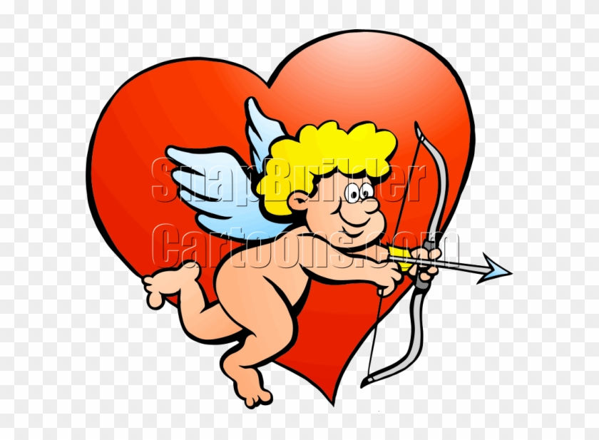 Love Amor Heart Arrow Facing Right - Heart And Arrow Clipart