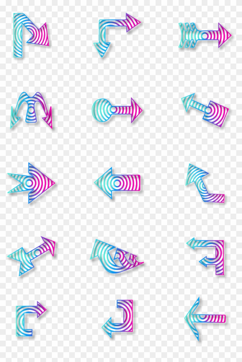 Setas Coloridas De Moda Minimalistas Ícones Seta Png Clipart