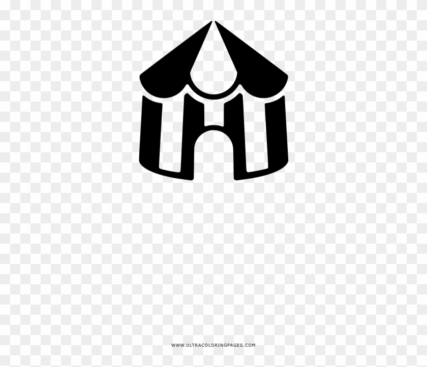 Circus Tent Coloring Page - Emblem Clipart #1360427