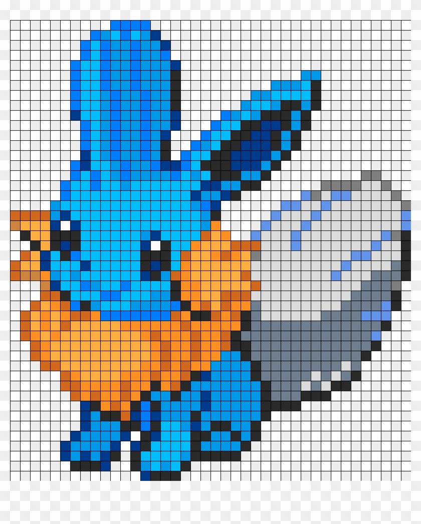 Eevee And Mudkip Fusion Perler Bead Pattern / Bead - Animated Eevee Sprite Clipart #1360428