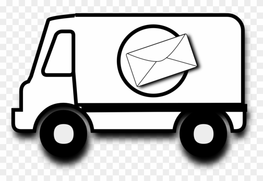 Mail Truck Coloring Page - Mail Van Colouring Pages Clipart #1360783