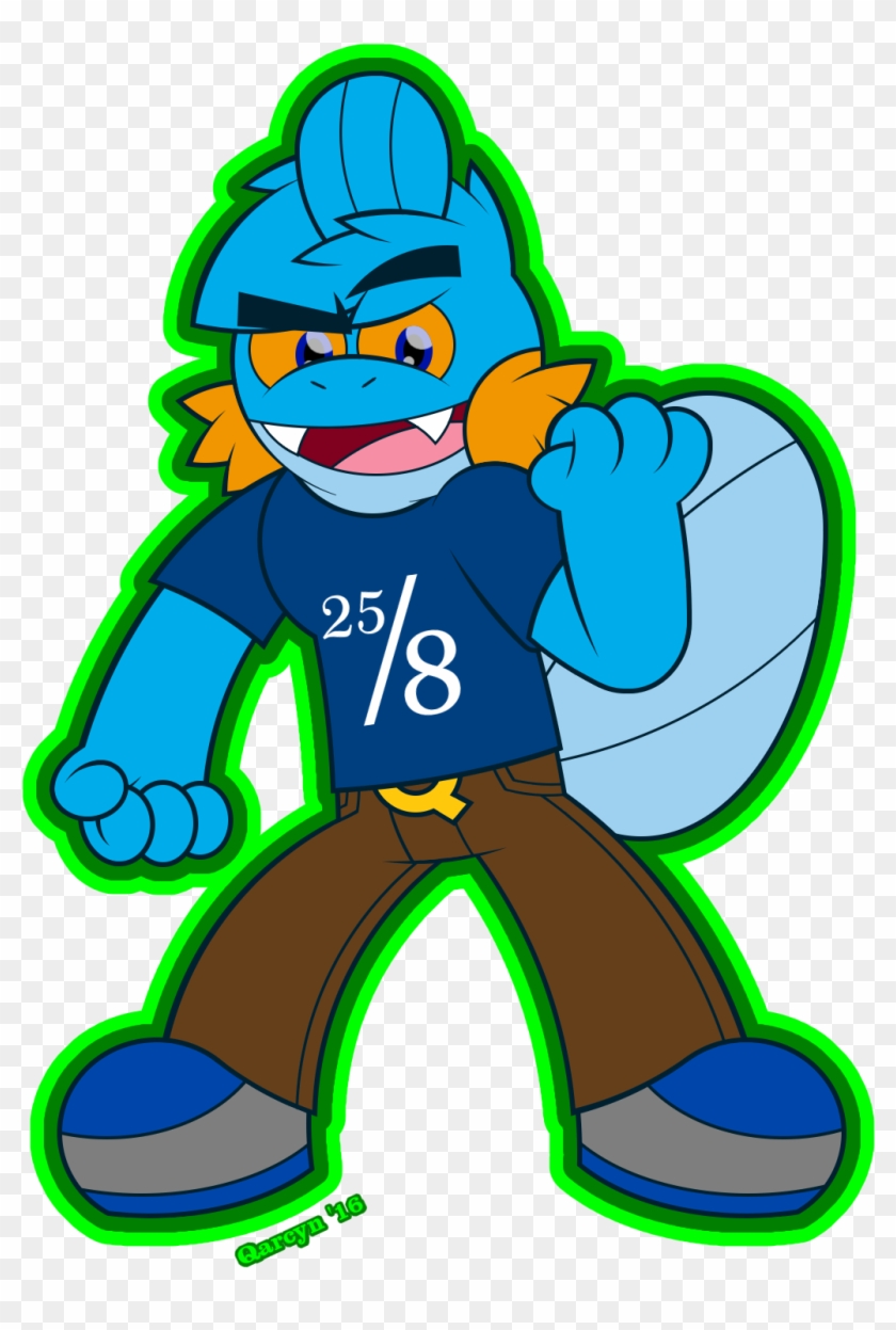 Qarcyn Is A Mudkip Like Humanoid Creature With Hair Clipart