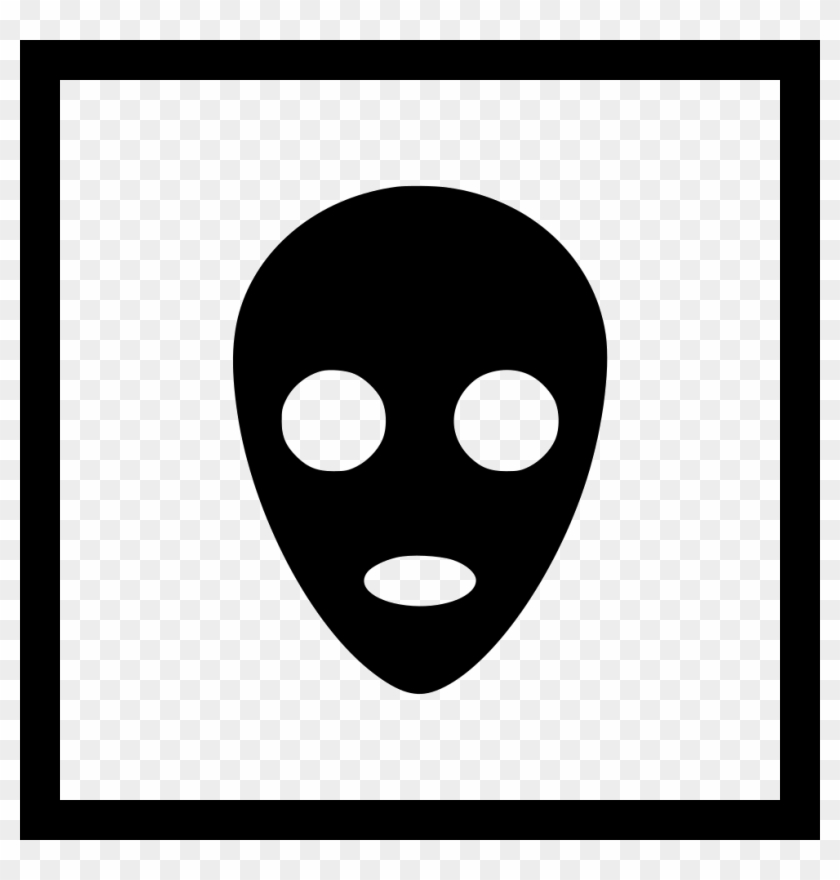 Alien Face Ufo Sign Png Icon Free - Mask Clipart #1361490