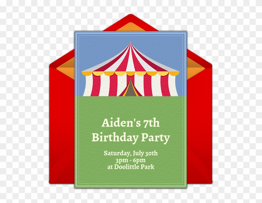 Big Top Circus Online Invitation - Party Clipart #1361925