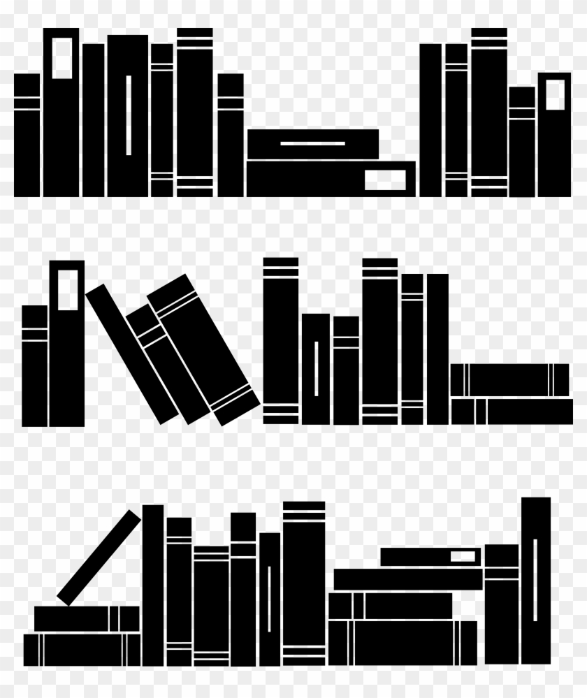Book Decals For Stair Risers - Books Silhouette Png Clipart #1362020