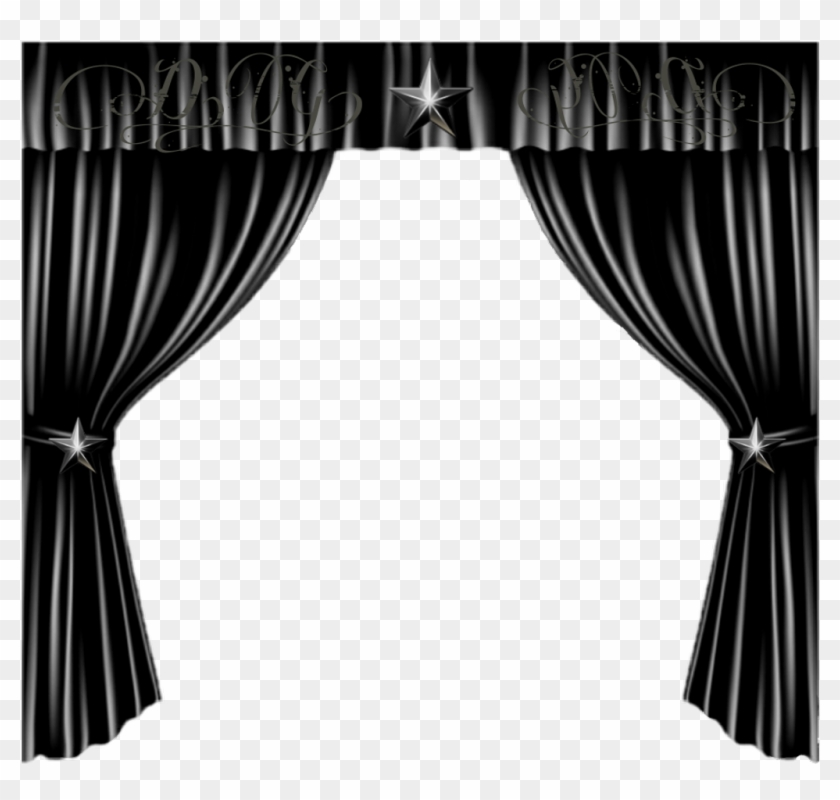 Black Sticker - Theatre Curtains Clipart