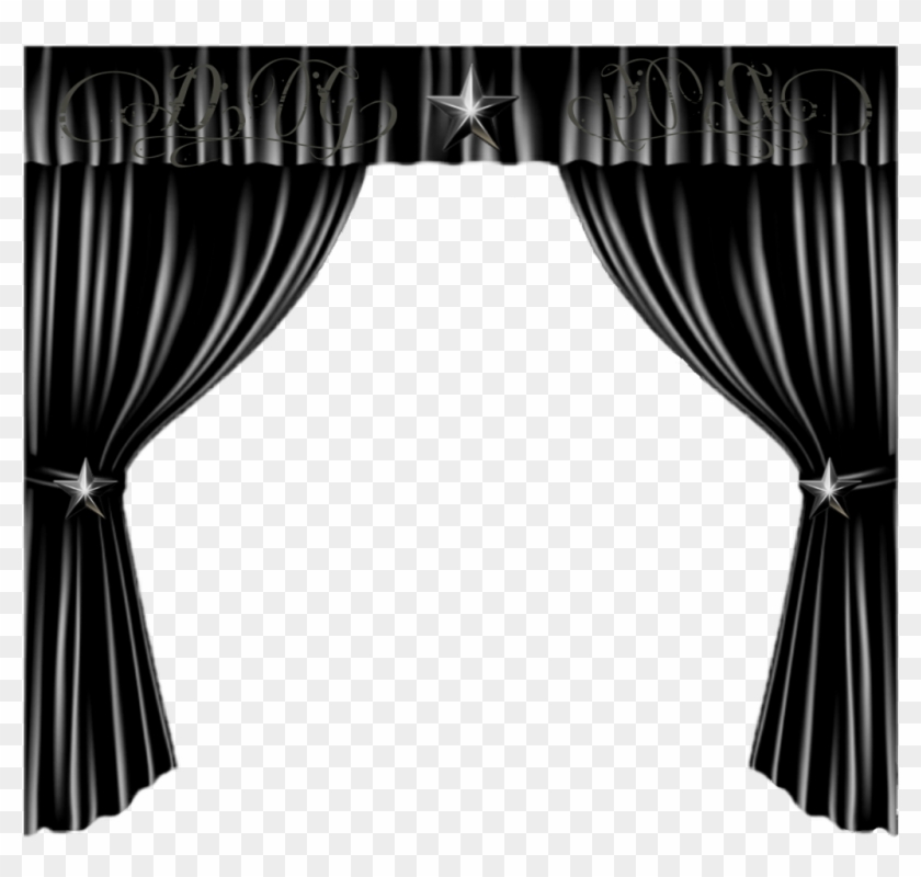 Black Sticker - Theatre Curtains Clipart #1362160