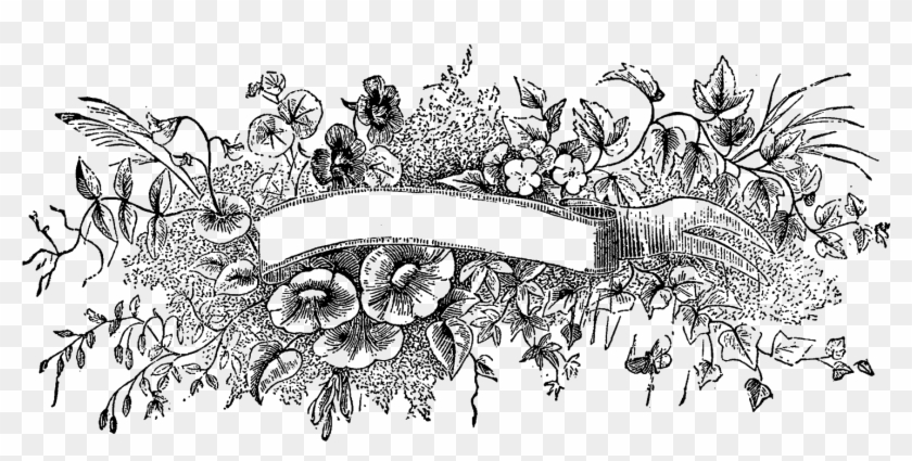 Digital Floral Banner Downloads - Victorian Flower Labels Clipart #1362223
