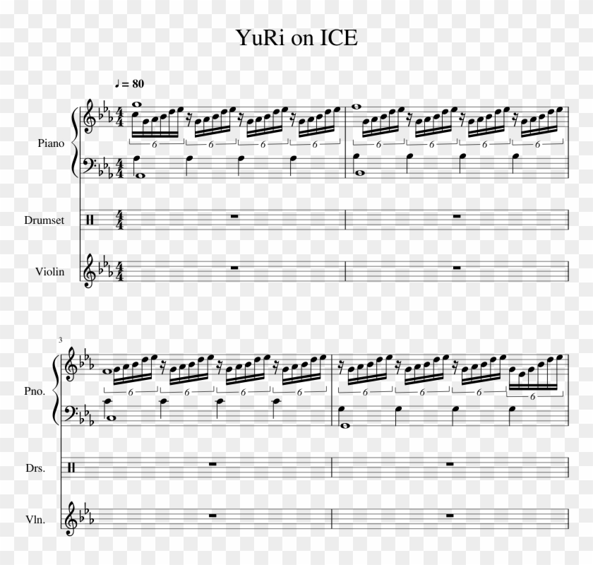 Yuri On Ice Sheet Music 1 Of 14 Pages - Sheet Music Clipart #1362980