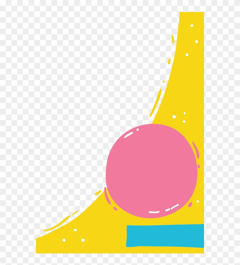 Right Down Yellow Pink Round Book Banner - Graphic Design Clipart #1363066