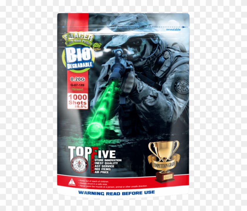 20g Biodegradable Airsoft Green Glow In The Dark Tracer - Biodegradable Tracer Bbs Clipart #1363910