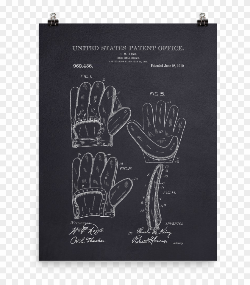 Baseball Glove Chalkboard Mockup Transparent Original - Sign Clipart #1364137