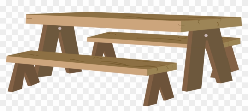 Picnic Table Clipart - Picnic Table Cartoon Png Transparent Png #1364348