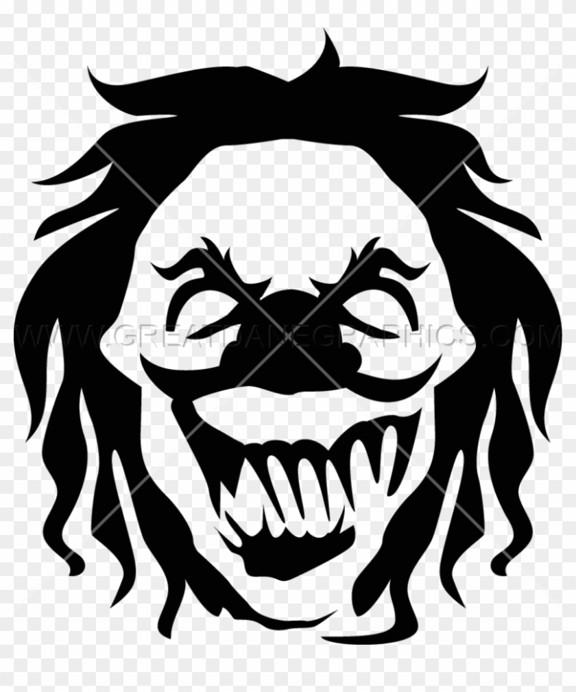Clown Clipart Eveil - Evil Clown Stencil - Png Download #1364465
