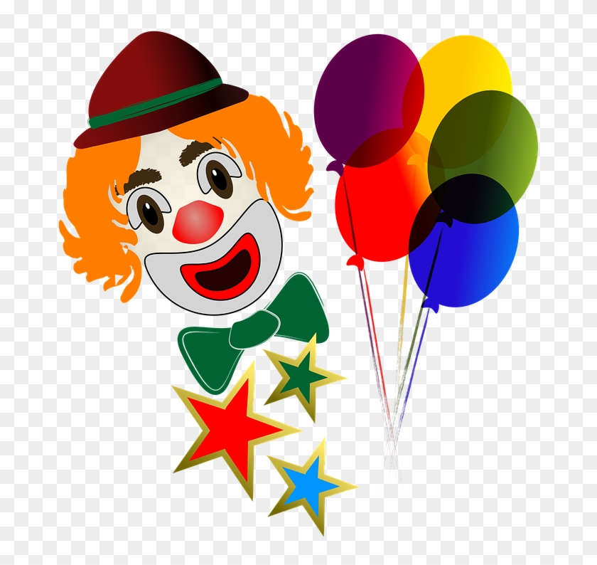 Clown Face With Balloons - Clown Clipart