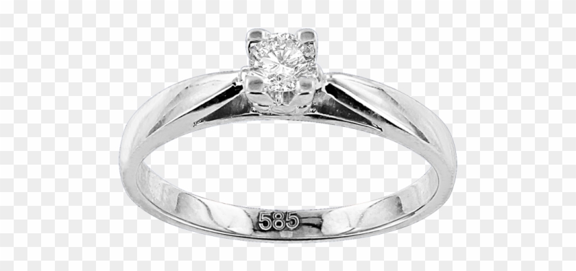 Lady´s Ring In White Gold Of 585 Assay Value With Diamonds - Engagement Ring Clipart
