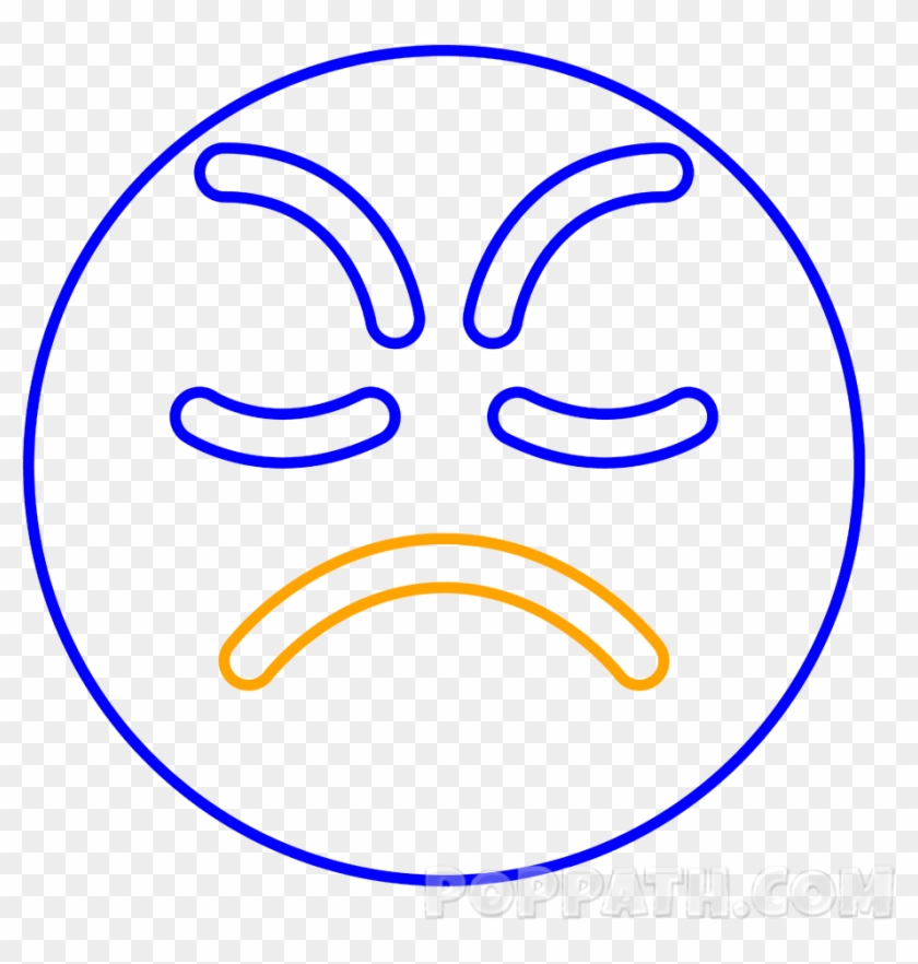 Now We Will Draw A Frowning Mouth - Emoji Clipart