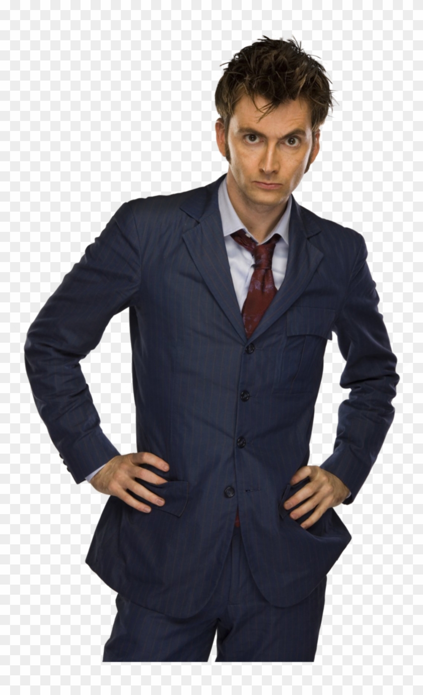-the Doctor Has His Sonic Screwdriver - 10th Doctor Blue Suit Clipart #1365655