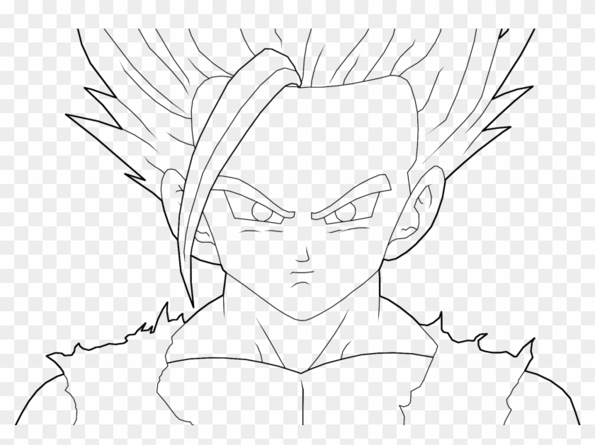 Gohan Ssj2 Coloring Pages - Dragon Ball Super Gohan Em Lineart Clipart #1366707