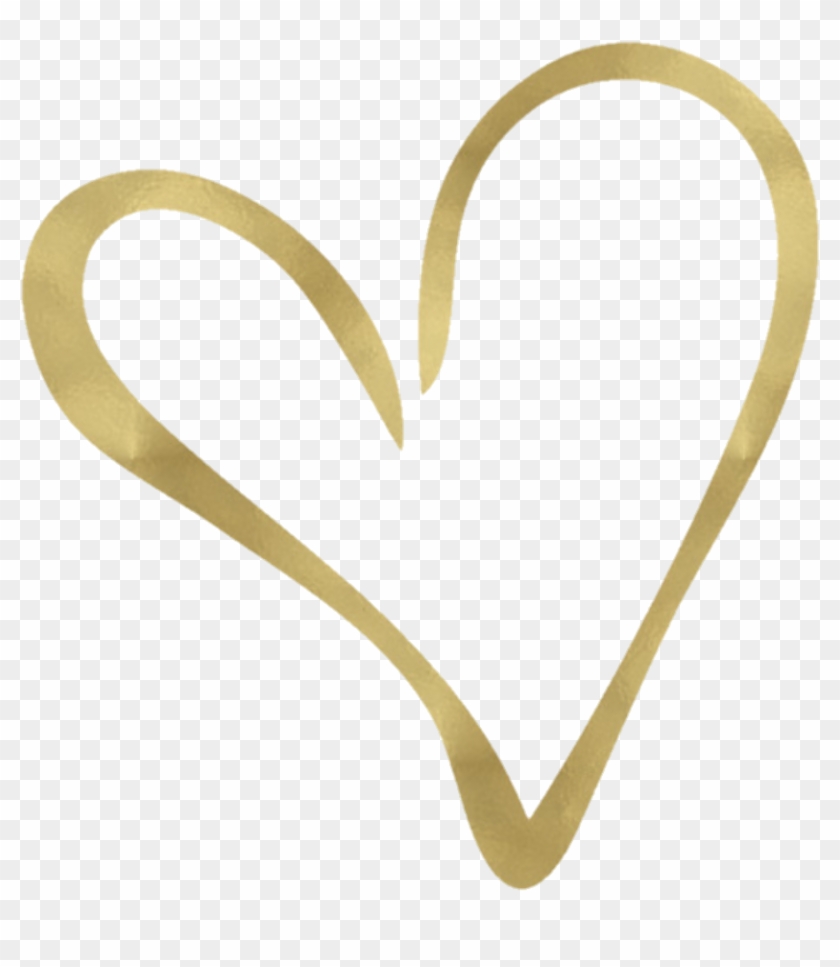 #heart #hearts #golden #gold - Heart Clipart