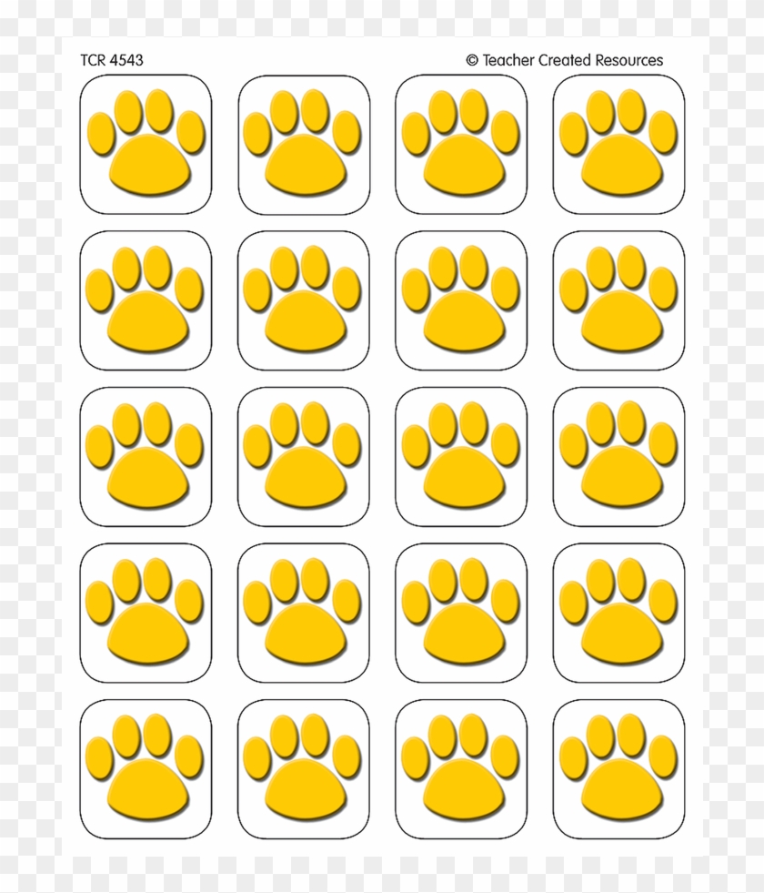 Tcr4543 Gold Paw Prints Stickers Image - Smiley Clipart