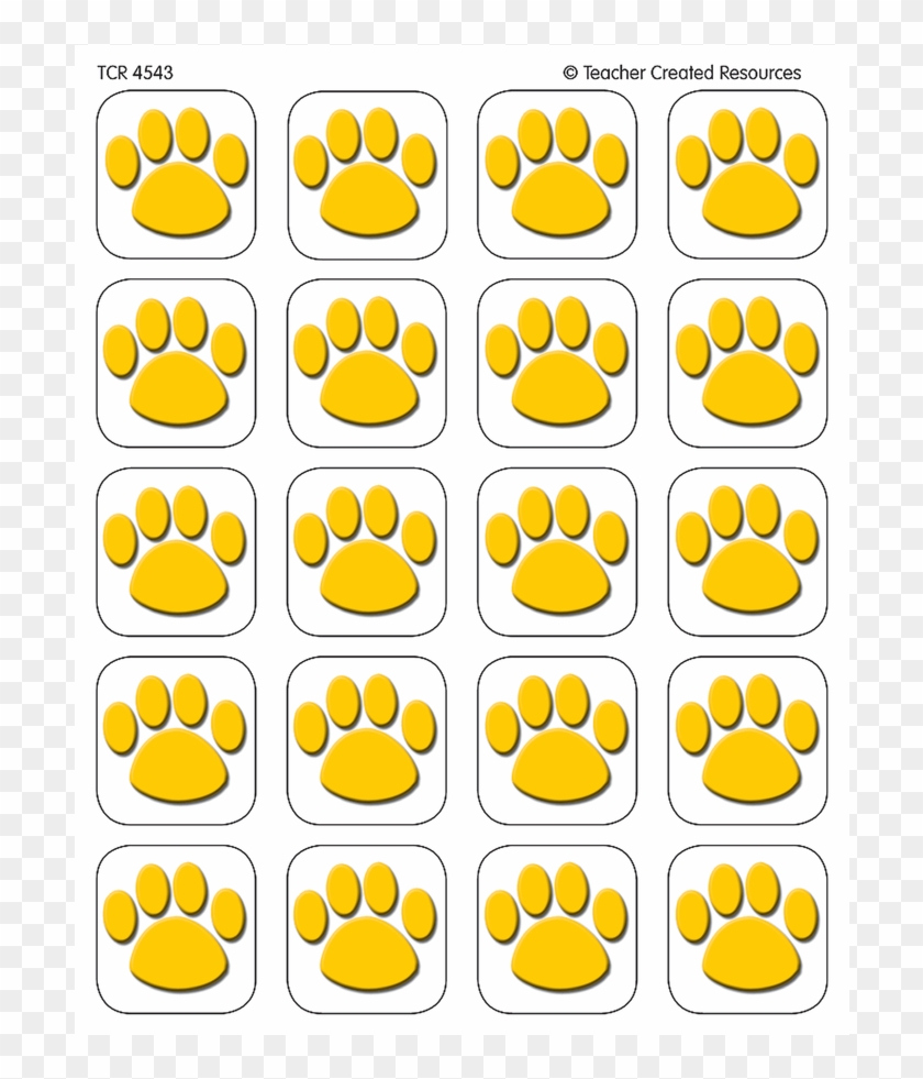 Tcr4543 Gold Paw Prints Stickers Image - Smiley Clipart #1367676