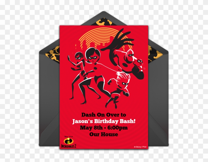 Incredibles 2 Action Online Invitation - Incredibles 2 Invitation Template Clipart