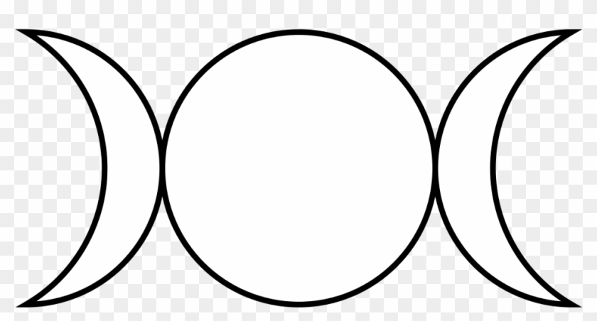 Triple Goddess Waxing Full Waning Symbol - Circle With Two Moons Clipart #1368714