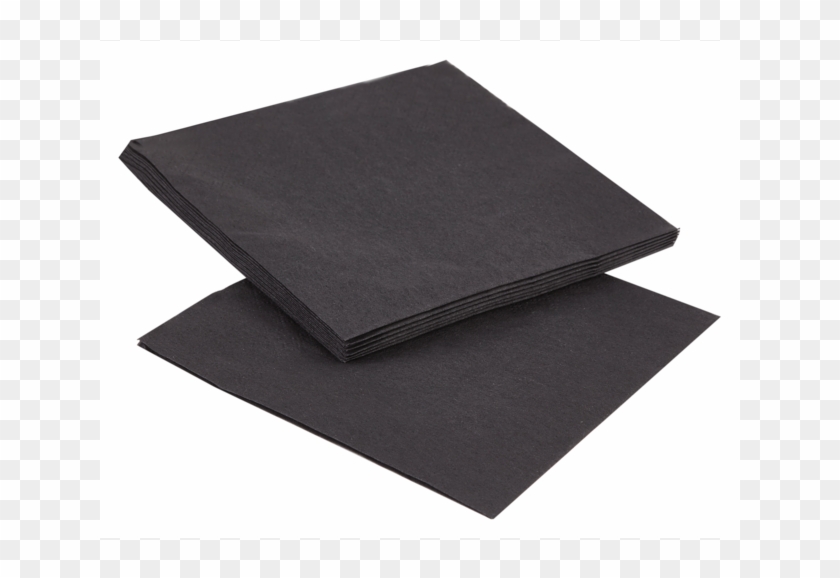Napkin, Paper, 2-ply, 25x25cm, Black - Black Paper Napkin Png Clipart #1369371
