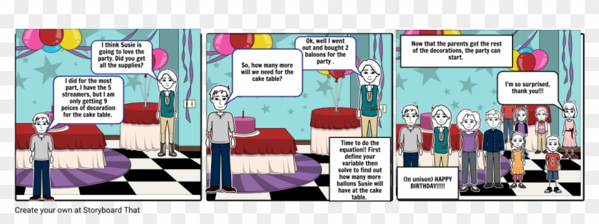Susie's Birthday Equation - Cartoon Clipart