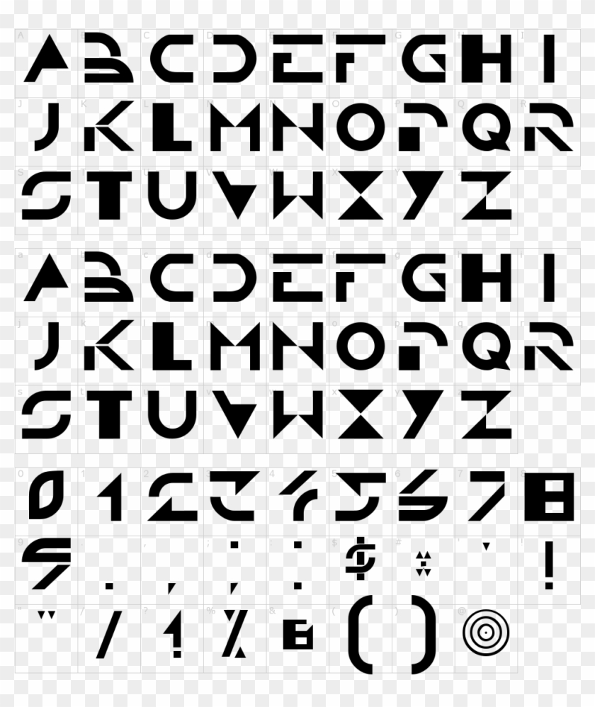 Font Characters - Tron Font Clipart #1369645