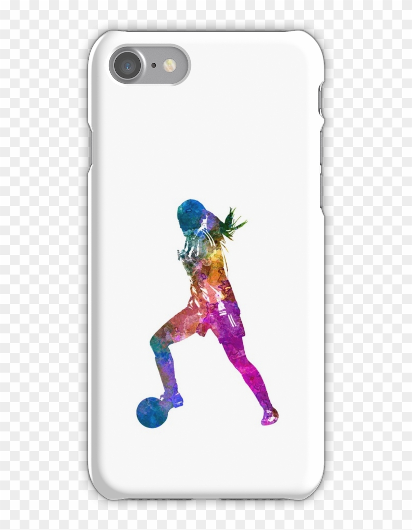 Girl Playing Soccer Football Player Silhouette Iphone - Girl Playing Soccer Poster Clipart