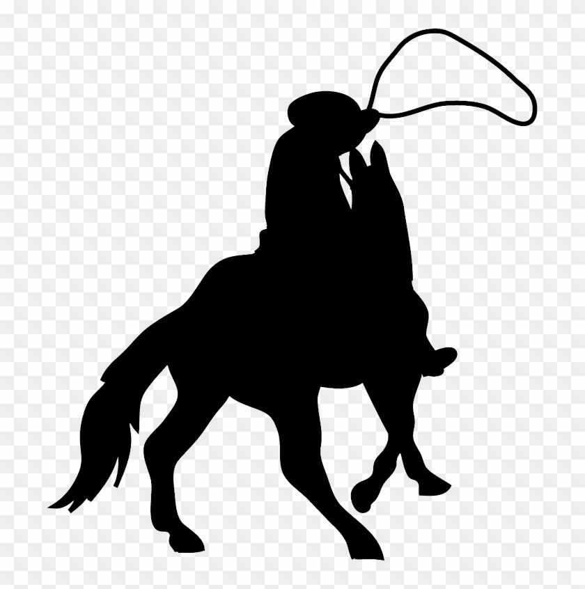 Cowboy Silhouette - Cowboy On Horse Silhouette Png Clipart #1369892