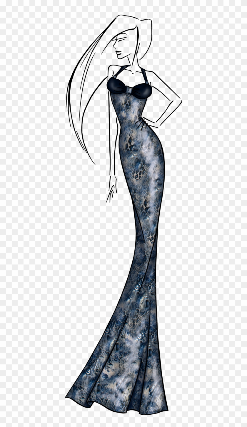 Dress Silhouettes - Model Dress Silhouette Png Clipart