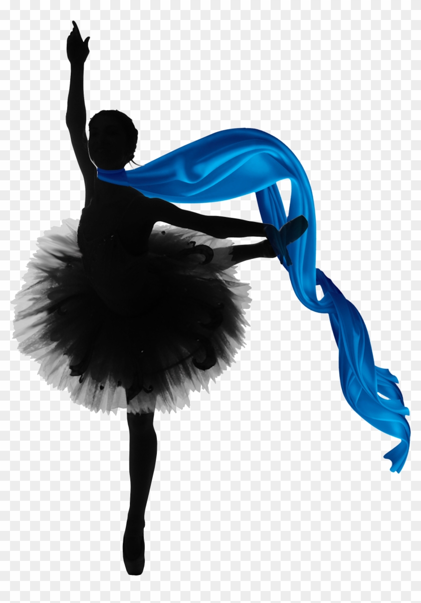Silhouette Of A Ballerina With Scarf - راقصة باليه Clipart #1370092