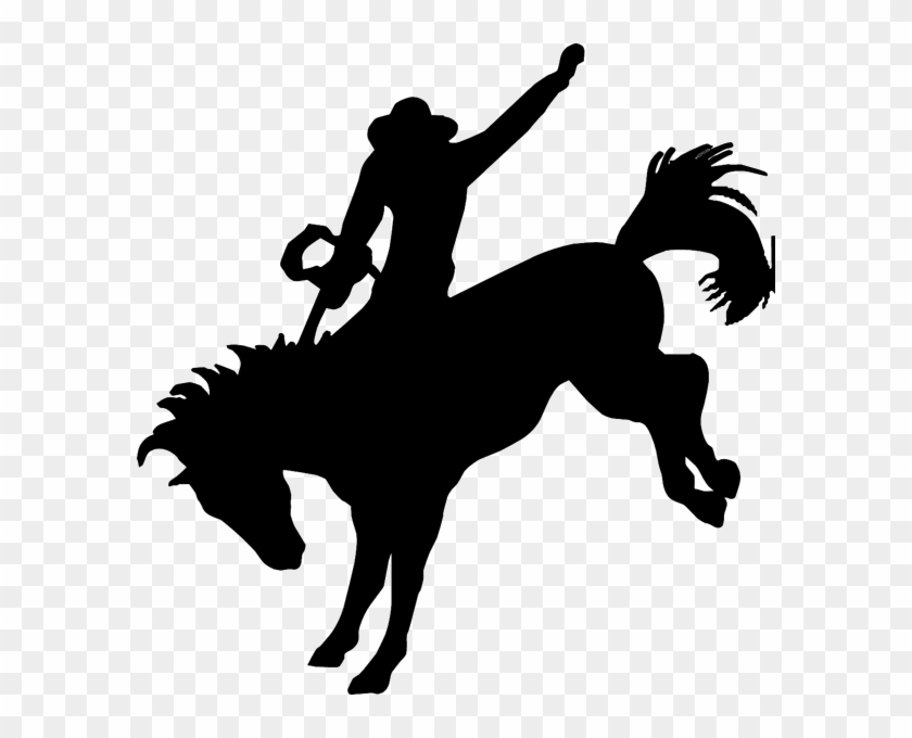 Idea - Cowboy Riding A Horse Silhouette Clipart #1370174