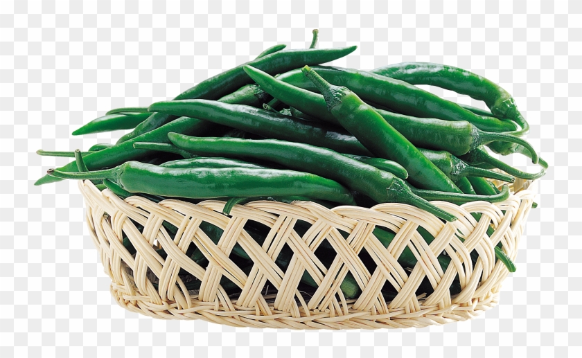 Peppers In Basket - Green Bean Clipart #1370232