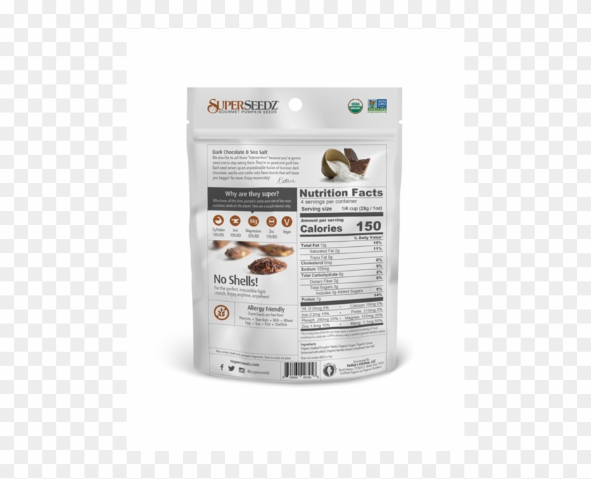 Organic Dark Chocolate & Sea Salt 4oz - Bredele Clipart #1370510