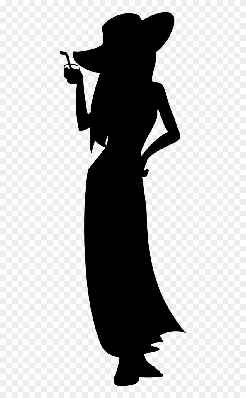 Vector Graphics, - Fashion Model Silhouette Clipart #1370715